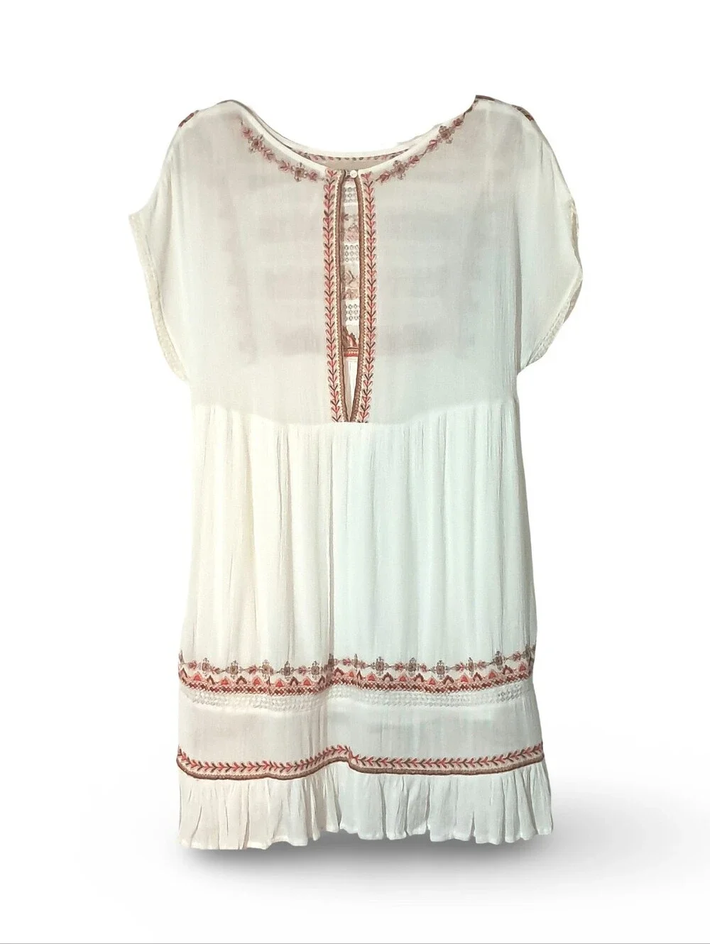 Free People Sunrise Wanderer Mini Dress EUC XS-Runs Big! 100% Viscose